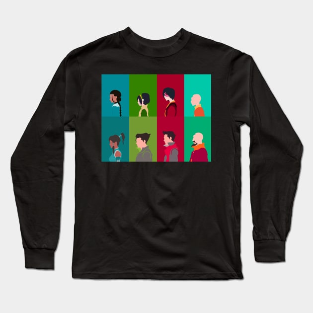 Avatar: The Last Airbender/The Legend of Korra Main Cast Minimalism Long Sleeve T-Shirt by Davidbowles1